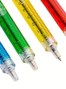 2/4/6pcs Creative Personalized Office Stationery, Syringe-Shaped Ballpoint Pens, Double-Sided Use Syringe-Shaped Ballpoint Pens - Novelty Fun Multicolor Syringe-Shaped Ballpoint Pens, Creative Gift Suitable For Nurses And Doctors, Perfect Choice For Birthdays, Parties And Nurses Day - Various - View 3