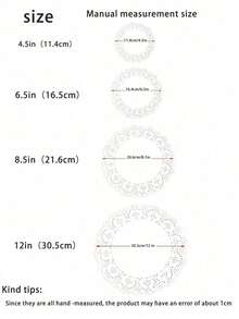 50pcs Round White Paper Lace Doilies, Disposable Baking Lace Paper Mats, Suitable For Crafts, Tableware Decoration, Party, Wedding, Cake, Dessert, Baking, Grilling, Fried Foods - White - View 3