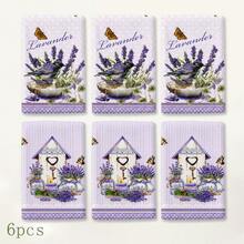 2/4/6/8PCS Lavender Kitchen Towels Set, Vintage French Provence Floral Print Dish Towels,Soft Absorbent Hand Towels With Purple Lavender Flower Design, Farmhouse KitchenDecor, Tea Towels For Home, Holiday Gift - Multicolor - View 11