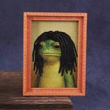 1pc Funny Frog Shaped Refrigerator Magnet, Green Frog Design, Fashion Style, Modern Kitchen Decor, Durable Wooden Structure, Suitable For Refrigerator - 3D Stereo - View 6