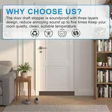 1pc Adjustable Door Bottom Seal Strip, Door Draft Stopper, Single-Sided Gap Blocker, Foam Weatherstripping, Back To School Supplies - A - View 4