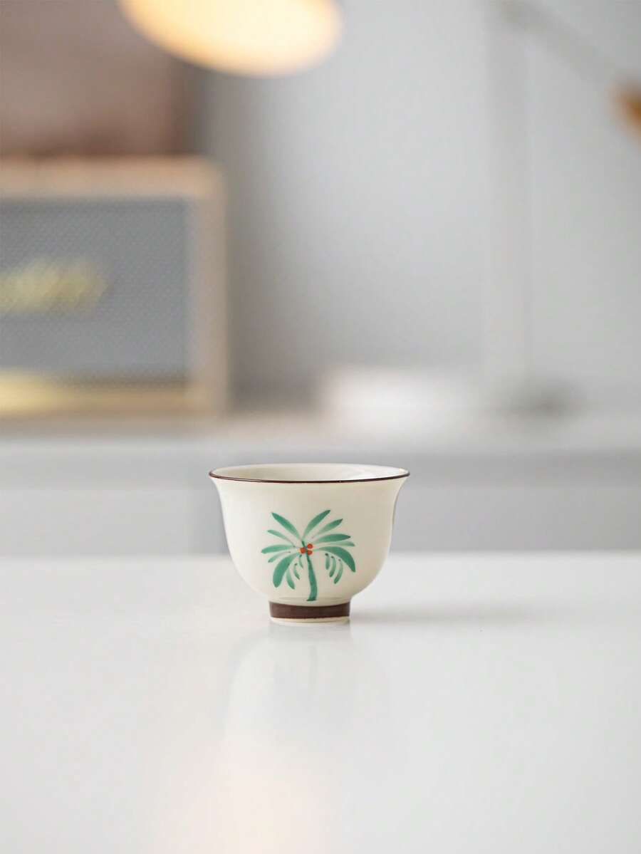 1/2/4/6 piezas Tazas de té de cerámica pintadas a mano, tazas de té vintage para el hogar y los invitados, tazas de té Kung Fu, tazas de té negro, tazas de agua, tazas de espresso, tazas de regalo, adecuadas para uso diario, reuniones, fiestas - Multicolor - Ver 1