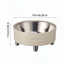 Stainless Steel Pet Bowl, Raised Elevated Feeding Bowl, Neck Protection Anti-Slip Anti-Detachable Design, For Cat Dog Food And Water Feeding, Suitable For All Pets Indoor Daily Feeding - mean - View 2