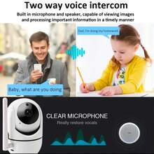 2.4G Wireless WiFi Camera, Indoor Security Camera, Human Tracking, Two-Way Audio, Night Vision With Fill Light, Home Baby/Pet Monitor, Rotatable/Tiltable Baby Monitor/Pet Camera, APP Remote View, Dome Surveillance Camera, Multiple Installation Options For Wall, Ceiling, Desktop - White - View 4