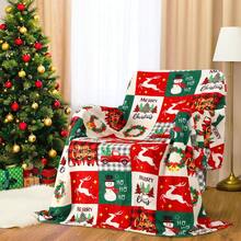Christmas Throw Blanket Red & Green Plaid Snowman & Christmas Tree Sofa Bed Cover - Multicolor - View 1