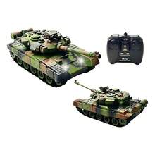 Tanque Guerra Controle Remoto Carrinho Bateria Recarregável - Verde Militar - Visão 1