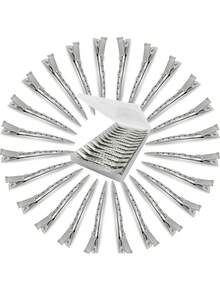 48pcs/24pcs/12pcs/1pc Metal Duckbill Hair Clips For Women Styling And Sectioning, Silver Long Hair Pins, Crocodile Clips For Curly Hair, Suitable For Thick Hair, Salon, Bow DIY - Multicolor - View 2