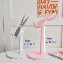 1pc - Cute Rabbit Ear Adjustable Phone Stand, Stable Non-Slip Desktop Phone Holder, Hands-Free Rabbit Shaped Phone Stand Suitable For Office And Bedroom, Ideal Gift For Girls - Phone Stand - View 5