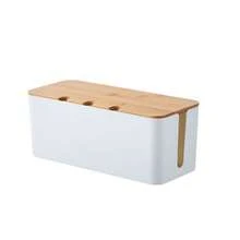 1pc Large Cable Management Box With Lid, Wood Grain Cable Organizer, Charger Storage Box And Cable Organizer, Desktop Cable Management, Power Cord And Data Cable Storage Box With Lid, Space-Saving Desktop Outlet Organizer, Suitable For Kitchen, Living Room, Bedroom, Office And Dining Room - Multicolor - View 10