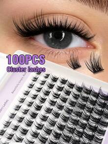 Asiteo 100pcs D-Curl Natural Lash Clusters, Cat Eye Thick & Long Lash Extension Kit 8-16mm Mixed Length, Lightweight & Natural False Eyelashes, Easy DIY At Home - D - View 9