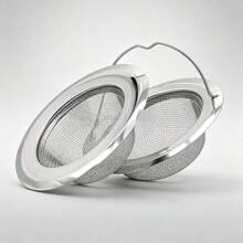 Fine Hole Stainless Steel Sink Strainer, Funnel-Shaped Sink Drain Basket, Kitchen Drain Filter With Portable Handle, Anti-Clogging Food Debris Collector, Used For Filtering Vegetable Scraps And Food Waste - A - View 15