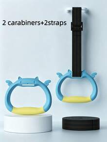 1 Pair Adjustable Anti-Slip Grip Bear-Shaped Gymnastics Rings Set, Easy Installation, 661.39 Lbs Weight Capacity, Perfect For Grip Training And Home Workout, Battery-Free Indoor Fitness Hanging Rings, Exercise Equipment, Suitable For Indoor/Outdoor Swing Training Equipment, Playground, Daycare, Home Swing Pull-Up Rings, Playground Expansion, Back To School Essential - A - View 15