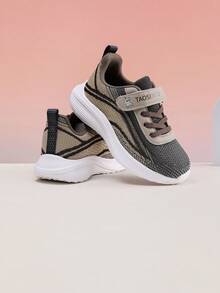 Sepatu Olahraga Anak TAOSENTU, Blok Warna Cokelat Retro, Bagian Atas Jala yang Bernapas dan Segar, Tidak Mudah Berkeringat, Desain Penutup Velcro, Mudah Dipasang dan Dilepas untuk Anak-anak, Sol Lembut Ringan Anti-Selip dan Tahan Aus, Menyerap Guncangan dan Nyaman di Kaki, Cocok untuk Sekolah, Lari, dan Olahraga Sehari-hari Anak-anak Ukuran Sedang hingga Besar, Kombinasi Warna yang Sederhana dan Serbaguna, Tahan Lama untuk Pemakaian Sehari-hari - Coklat - View 5