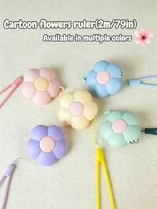 1pc Round Floral Soft Tape Measure, Automatic Retractable, With A Lanyard And Button, Double-Sided Markings, Portable Emergency Solution, Suitable For Sewing And Body Measurements: Waist, Chest, Fabric, DIY Crafts, Travel, Back-To-School Season. - Multiple Styles - View 7