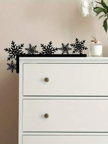 1pc Christmas Snowflake Door Corner Metal Decor, Large And Small Snowflake Door Corner, Wall Decoration, Bedroom Living Room Bathroom Door Frame Decor, Autumn Winter Decor, Modern Decor, Christmas Decor. Snowflake Silhouette Wall Art For Door Frame Home Christmas Decoration (No Nails) - Black - View 6