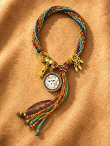 1pc Colorful Handmade Woven Rope Necklace, Bohemian Style Personalized Jewelry, Unique Gift For Women, Suitable For Couples - Pendant Bracelet 2 - View 12