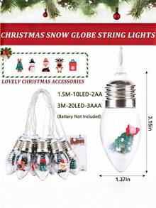 Rangkaian lampu Natal dengan ujung runcing untuk membuat permohonan, ditenagai oleh kotak baterai, sempurna untuk menambah suasana Natal yang meriah. Anda dapat menggunakannya untuk menghias pohon Natal, rumah, kamar, atau halaman Anda. - Untaian lampu runcing - View 8