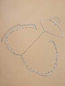 1pc Fashionable Sexy Crystal Embellished Halter Waist Chain, Body Jewelry Suitable For Beach Party, Holiday Gift - Silver - View 3