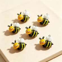 15pcs Assorted Original DIY Bee Pendant Set For Earrings, Keychains, Bracelets, Resin Craft Accessories Decoration Patch Material Kit (Aged 14+) - Multicolor - View 1