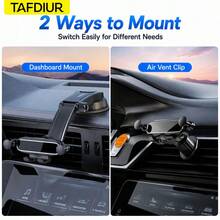 TAFDIUR Car Phone Holder Set, Suction Cup Base + Air Vent Base, 360° Rotating Anti-Shake Adjustable Car Phone Mount - Multicolor - View 4