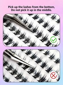 Asiteo 200pcs C Curl Clusters Bottom Eyelashes, Segmented Natural Manga Eye, Individual Lashes For Daily Makeup Easy-To-Wear Lower Lash Extensions, Soft & Be Convenient To Use Lash Clusters, Individual Fake Lashes - C - View 2