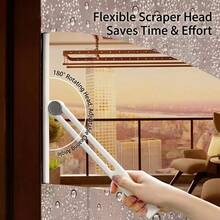 1pc Multi-Functional Foldable Rotating Glass Squeegee, Window Cleaner, Bathroom Countertop Squeegee, Household Glass Cleaning Brush - Multicolor - View 4