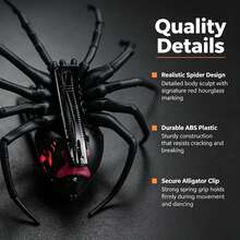 1pc Halloween Spider Hair Clip For Women, Black Realistic Spider Hair Accessory With Alligator Clip, Halloween Party Cosplay Gothic Costume Scary Hair Pin, 15cm - View 4
