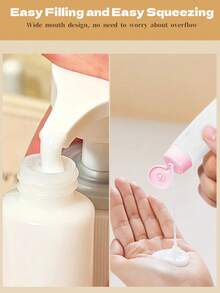 Leak‑Proof Flip‑Cap Refillable Squeeze Bottles, Wide Mouth Easy Filling Empty Travel Containers For Lotion Shampoo Conditioner, Perfect For Outdoor Trips, Gym Use & Cosmetic Pouch Organization - A - View 4