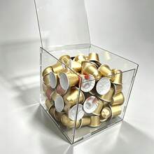 1pc Acrylic Coffee Capsule Storage Box With Lid, Suitable For Capsule Coffee Machine, Coffee Capsules, Tea Bags And Candies, Transparent Dust-Proof Reusable Container, Ideal For Office, Kitchen, Coffee Shop - Multicolor - View 3