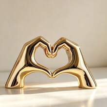 Gold Decorative 2D Flat Acrylic Ornament, Suitable For Living Room, Bedroom, Bookshelf, Coffee Table, Cute Love Finger Statue, Modern Style, Beautiful Room Decor, Home Decoration, Best Choice For Holiday Gifts (Please Note The Product Size). - 1PC - View 4