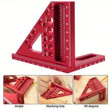 3D Multi-Angle Carpenter Square With Scriber, 22.5-90 Degree Drawing Line Ruler With Pin, Precision Woodworking Protractor For Carpenters, Craftsmen And DIY-Ideal Gift - MM - View 4