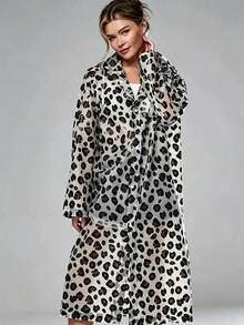 Lightweight Raincoat With Adjustable Hood - All-Season Leopard Print Full Coverage Outerwear, Easy To Clean, Suitable For Outdoor Cycling, Travel And Daily Rainy Weather Wear - Fashionable - Multicolor - View 12
