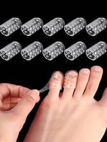 2/10/20/30/40pcs Toe Protector Caps, Anti-Friction Toe Sleeves, Silicone Toe Caps For Fungal Nails, Ultra-Thin Ankle Protector, Finger Protector Tools - Transparent - View 4
