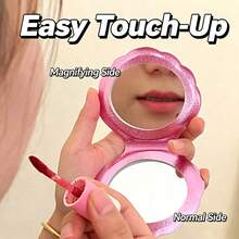 1-2pcs Cute Shell Portable Makeup Mirror, Portable Shell-Shaped Handheld Mini Makeup Mirror, Laser Glitter Mini Pocket Beauty Mirror, Lightweight Travel Mirror For Women And Girls, Mermaid Style Makeup Accessory, Suitable For Daily Touch-Ups, Outdoor Camping, Holiday Gift, Multiple Bright Colors Available For Daily Use - View 5