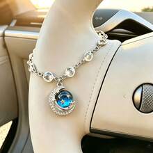 1 Piece Of Moon Pearl Accessory Car Steering Wheel Decoration, Car Decoration, Fashionable, Exquisite And Elegant, Interior Decoration, Gift For Family And Friends, Give A Small Gift, Valentine's Day Gift - Moon Bead - View 2