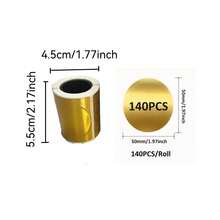 Gold Round Thermal Labels 50x50mm 140Pcs/Roll Waterproof Self‑Adhesive Sticker Paper Compatible With M110 M220 M221 Label Printer For Gift Packaging Handmade Business Tags - View 3