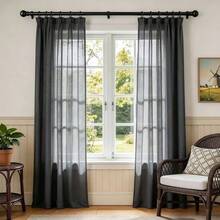 Black Curtain Rods For Windows 28 To 48 Inch, Adjustable Curtain Rod Set With Brackets Easy Install, Decorative 5/8" Drapery Rod, Heavy Duty Curtain Rods For Bedroom, Kitchen, Living Room - Vintage Sphere - Black - View 11