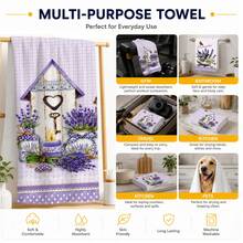 2/4/6/8PCS Lavender Kitchen Towels Set, Vintage French Provence Floral Print Dish Towels,Soft Absorbent Hand Towels With Purple Lavender Flower Design, Farmhouse KitchenDecor, Tea Towels For Home, Holiday Gift - Multicolor - View 4