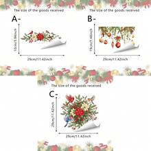 1/3pcs Christmas Flower Toilet Cover Sticker, Featuring A Cardinal Pine Design, Vinyl Removable Self-Adhesive Paper, Suitable For Decoration Of Toilet Covers, Storage Cabinets And Washbasins In Bathrooms - Multicolor - View 2