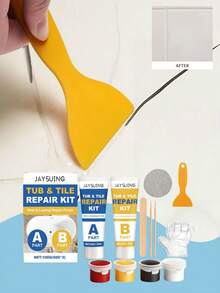 JAYSUING 1 Set Tile Repair Kit Home Grout Ceramic Marble Sealing AB Glue Repair Set/Tile Repair/It Can Maintain Its Performance And Appearance In The Humid And Warm Environment Of Bathrooms And Kitchens. (New And Old Versions Sent Randomly) - A - View 1