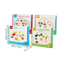 1 Set Kids Wooden Cutting Simulation Food Toy Set, Fruit & Vegetable Kitchen Toys, Large Easy-To-Grip, Smooth Rounded Edges, Montessori Early Education, Toddler Educational Gift, Unisex For Boys & Girls, Random Style & Color - Multicolor - View 11