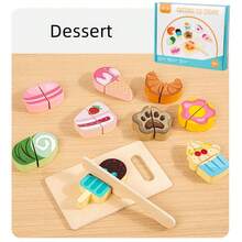 1 Set Kids Wooden Cutting Simulation Food Toy Set, Fruit & Vegetable Kitchen Toys, Large Easy-To-Grip, Smooth Rounded Edges, Montessori Early Education, Toddler Educational Gift, Unisex For Boys & Girls, Random Style & Color - Multicolor - View 12