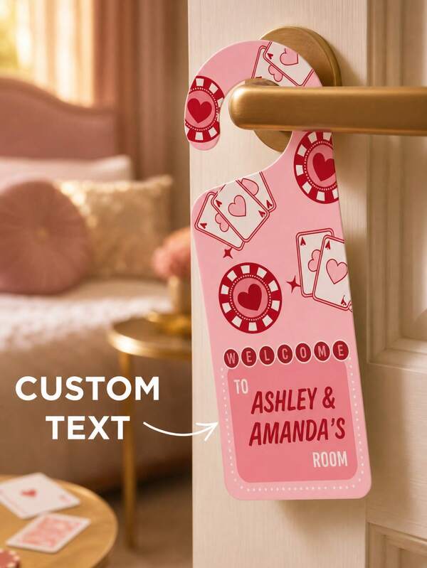 Custom Name Door Hanger, Personalized Room Door Sign With Custom Text, Welcome To Room Decor For Bachelorette Party, Bridal Shower, Girls Trip, Wedding Weekend And Birthday Celebration, Door Decoration For Bridesmaids, Friends, Guests And Party Hosts