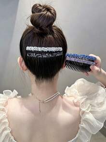 Women's Crystal Rhinestone Hair Clips, Anti-Slip Hair Combs, Hair Slides, Bangs Clips, Full Rhinestone Hair Combs, Hair Clips For Forehead And Back Of Head, Hair Accessories, Popular Hair Combs, Hair Slides - Multicolor - View 2