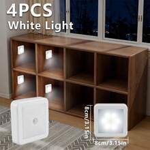 6pcs/LED Motion Sensor Night Light, Smart PIR Sensor, Auto On/Off, Bedside Lamp, AAA Battery Powered, Easy Installation, Suitable For Bathroom, Bedroom, Hallway, Stairs, Cabinet, Garage - one-size - View 13