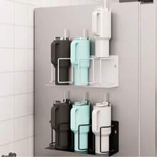 Rak Gelas Magnetik - Rak Penyimpanan Kulkas 3 Tingkat, Cocok untuk Gelas, Cangkir, dan Botol Air. Desain Hemat Ruang dengan Alas Magnet yang Kuat, Sempurna untuk Penyimpanan di Dapur dan Kamar Mandi. Solusi Penyimpanan Dapur. Aksesori Dapur Modern - MultiWarna - View 1