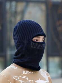 1 Letter Single Hole Pullover Men's Knit Hat, Windproof, Sun Protection, UV Protection, 3D Texture, Foldable, Fashionable Versatile, Elegant Style, Soft Comfortable, Breathable, Multi-Functional, Flattering, Face-Slimming, Suitable For Beach, Outings, Hiking, Cycling - Multicolor - View 7