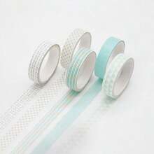 1 Box 5 Rolls Transparent PET Floral Washi Tape, Low Adhesion, Easy To Reposition, Tear-Resistant, Removable/No Residue. Suitable For Journals, Planners, DIY Crafts And Gift Wrapping - Back To School Season - Sets - View 8