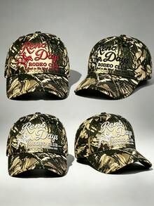 1pc Gothic Camo Hat Letter Reno Days RODEO CLUB Embroidered Hats For Men, Adjustable Design, Great For Travel, Hiking, And Sun Protectio - Camouflage - View 9