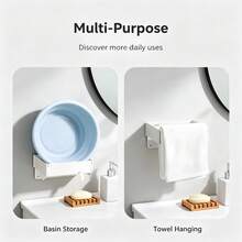 Cleverly Designed Foldable Trash Can Holder | No Drilling Required, Sealed Odor-Proof, Quick-Clip, Ready To Use With Trash Bags | Suitable For Bathroom, Kitchen, Office Desk, Wall-Mounted Multi-Function Storage Rack - Multicolor - View 6